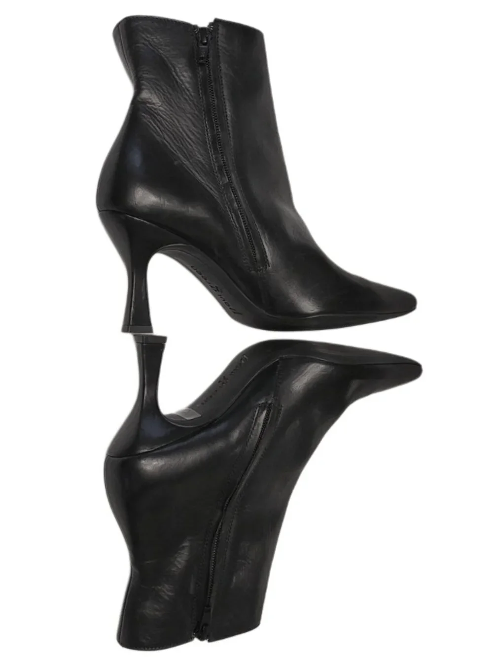 Paul Green Leather Heeled Pointed Toe Ankle Boot UK4
